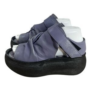 PAPUCEI Platform Sandals Size 36 (US Size 5) Purple Leather Open Toe Women